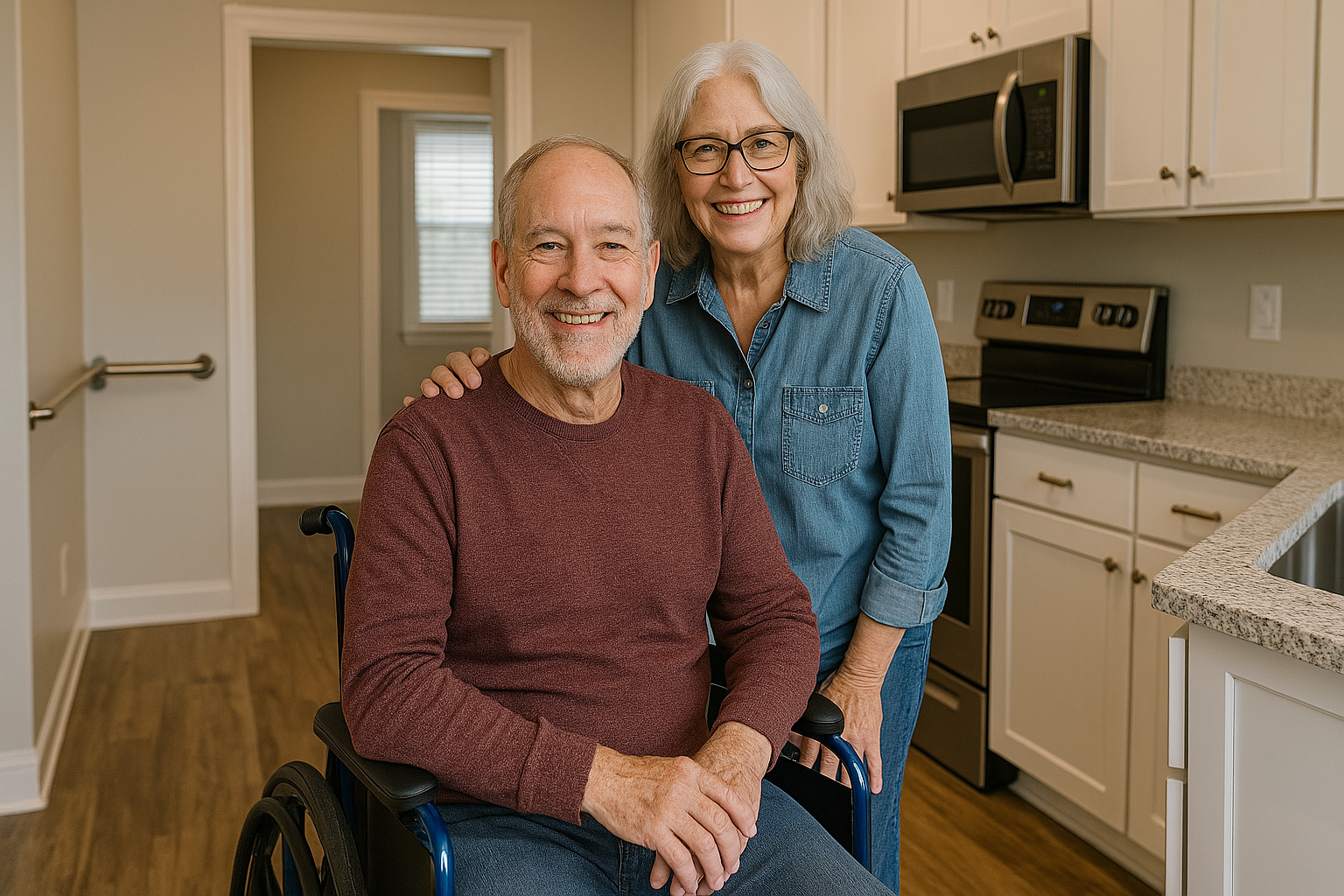Handicap remodeling project showing wheelchair accessible entrance