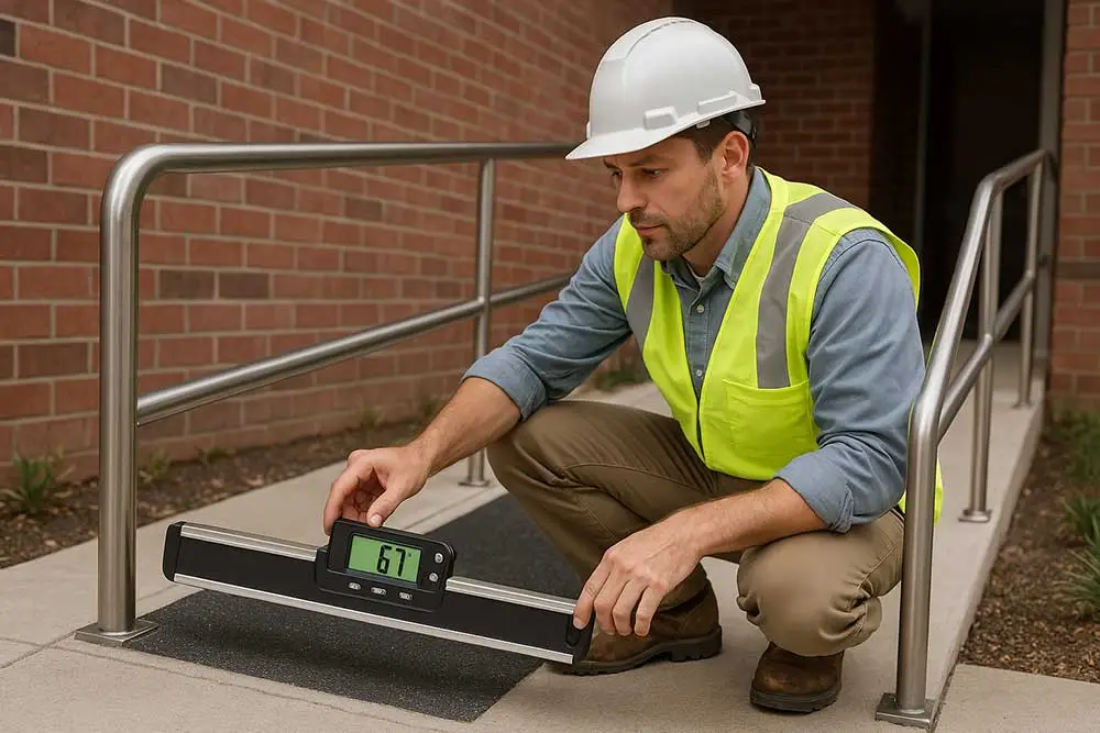 Measuring slope ratio for ADA-compliant access structure