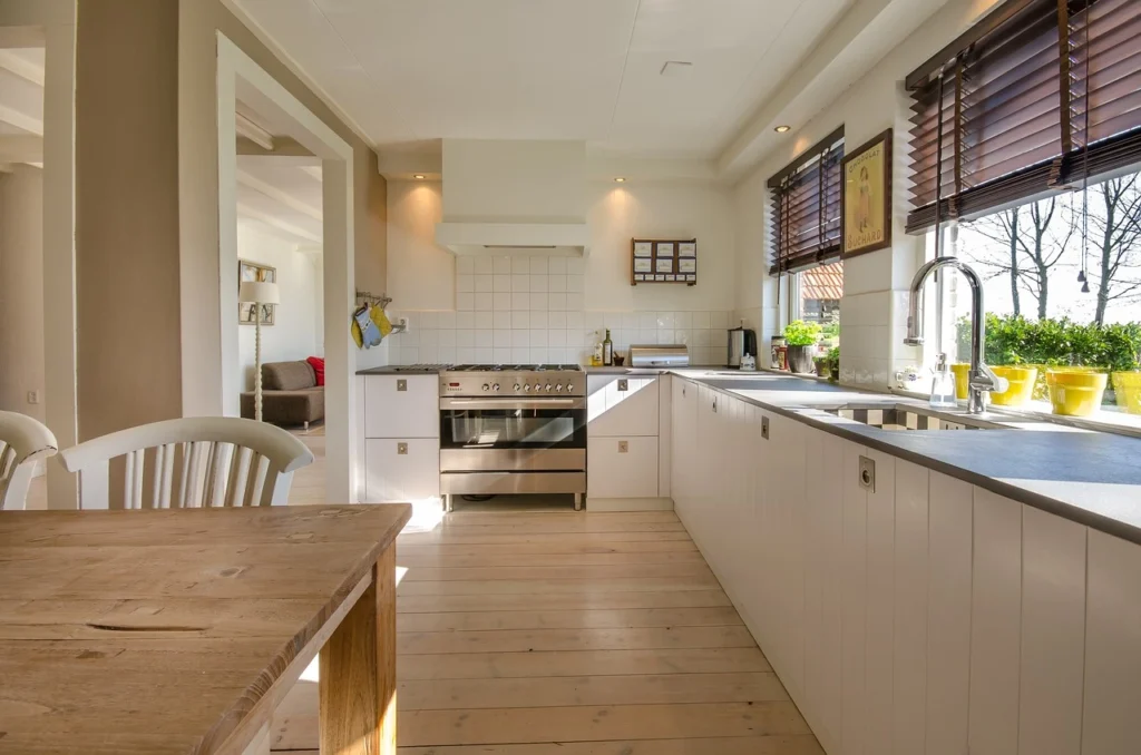 ADA kitchen sink with clearance space for wheelchair access